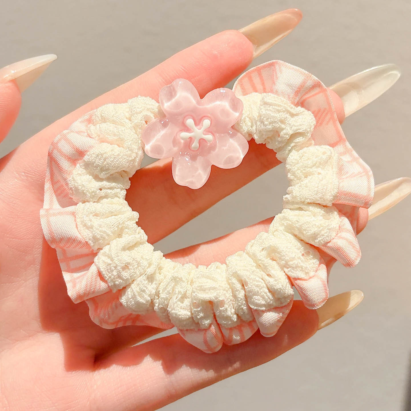 Anillo para el cabello de intestino grueso de gran tamaño coreano, bufanda cuadrada de alta calidad femenina, cuerda para el cabello, banda elástica y duradera, flor de viento perezosa