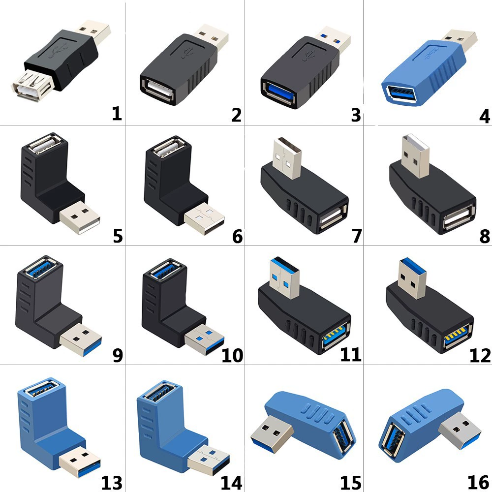 USB 3.0 male to female extension cord adapter right-angle 90 degrees USB2.0 data straight corner