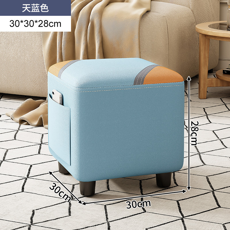 Taburete pequeño hogar sala de estar madera maciza banco pequeño taburete puerta Cambio de zapatos taburete moderno simple sofá taburete bajo de lujo ligero