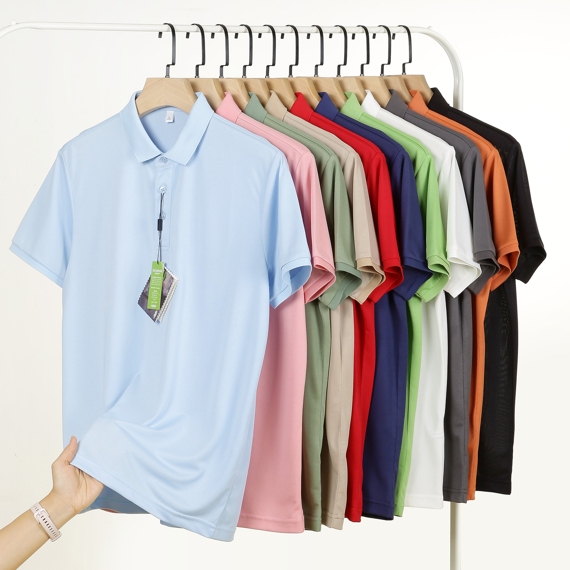 卓梵帝新品短袖POLO衫棉翻领空白t恤夏季休闲级7A抗菌男款广告衫