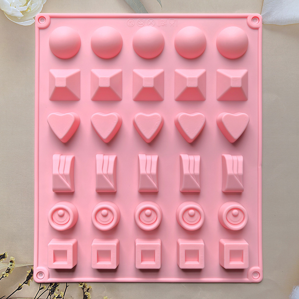 Silicone 30 con 6 conjuntos de molde de chocolate helado gelatina pudín jabon molde de pastel herramientas de horneado 121