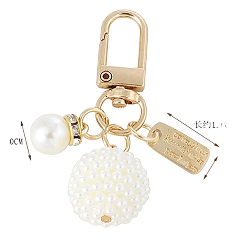 New Pearl Alloy Keychain Pendant Creative Pearl Hollow Love Accessories Bluetooth Headphone Box Bag Pendant