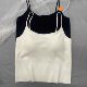 Summer New Ice Silk Sling with Chest Pad Women's Inner Wearing Outer Wearing Seamless Beautiful Back Sling Vest with Chest Pad Women's Inner Wearing