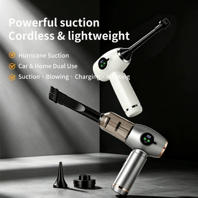 Car-mounted vacuum cleaner for cross-border use, long-lasting battery life, convenient cleaning and dust removal device, rechargeable handheld vacuum cleaner for home and car use