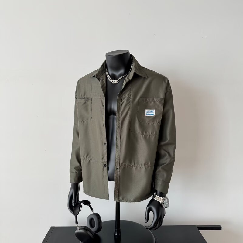 Cross-Border Wholesale Japanese-Style Workwear Shirts for Men, Trendy and Stylish Student Casual Long-Sleeve Shirts, Cool Outerwear Cross-Border Wholesale Japanese-Style Workwear Shirts for Men, Trendy and Stylish Student Casual Long-Sleeve Shirts, Cool Outerwear