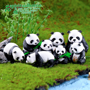 4 Giant Panda Micro Landscape Fleshy PVC Crafts Cake Accessories Creative Home Chinese Doll Gardening Ornaments