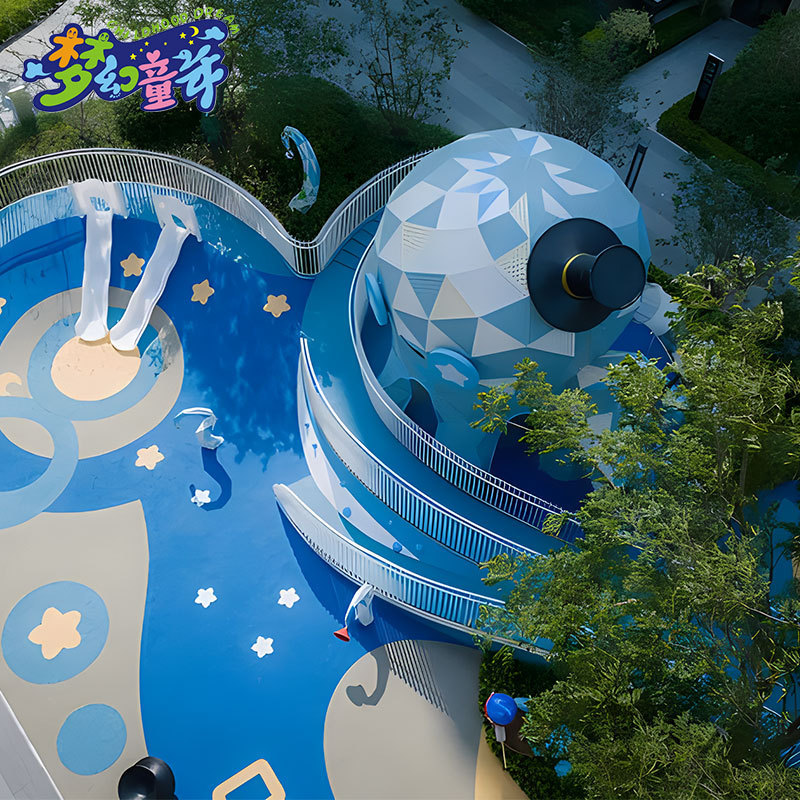 Non-standard unpowered park amusement facilities manufacturer octopus stainless steel slide design community children's park planning
