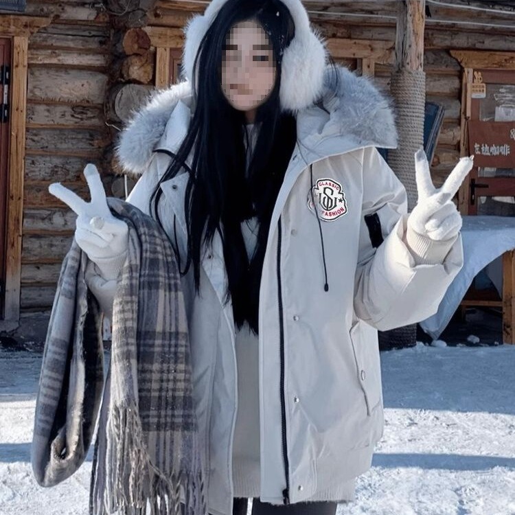 亚马逊美式毛领派克服棉服女冬季加厚保暖复古短款工装棉衣棉袄|undefined