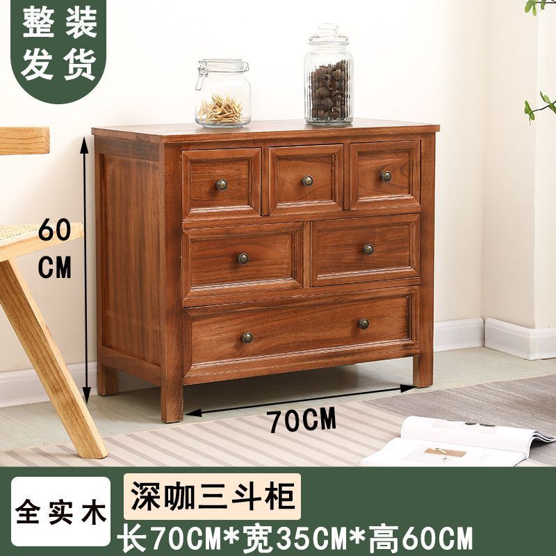 斗戸棚実木収納棚家庭用寝室多層ロッカー客間壁五斗戸棚現代シンプル引き出し戸棚|undefined