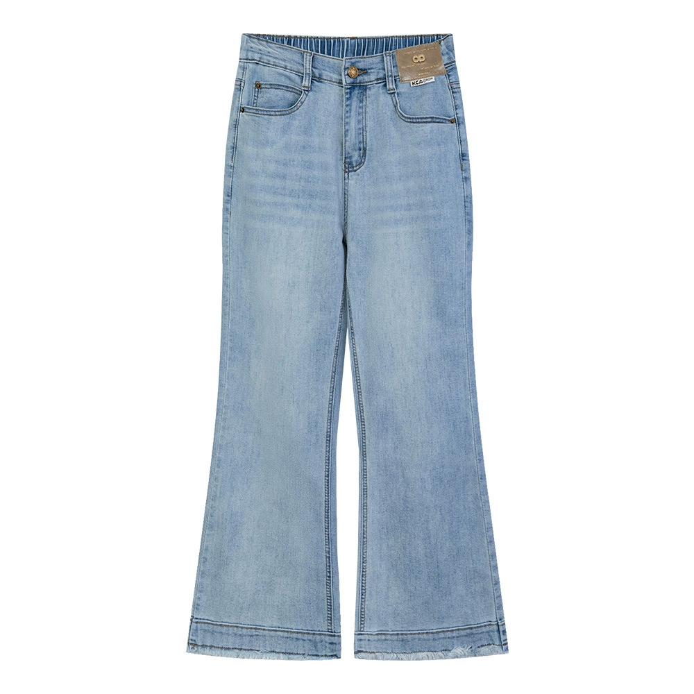 Ретро микро-джинсы большого размера женский 2025 новый весенний и летний толстый MM с высокой талией, свободные широкие брюки 2513