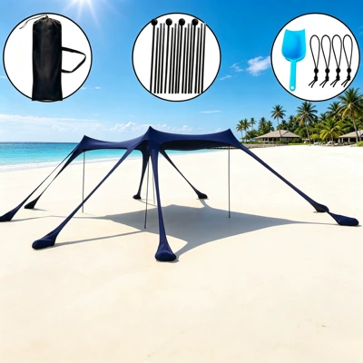 Avtomobil yan çətirləri | Sales - 8-feet-of-navy-blue-with-4-iron-rods-300300200cm-lycra-canopy-tent