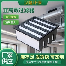 V型大风量亚高效空气过滤器空气洁净空调有隔板过滤畜牧业亚高效