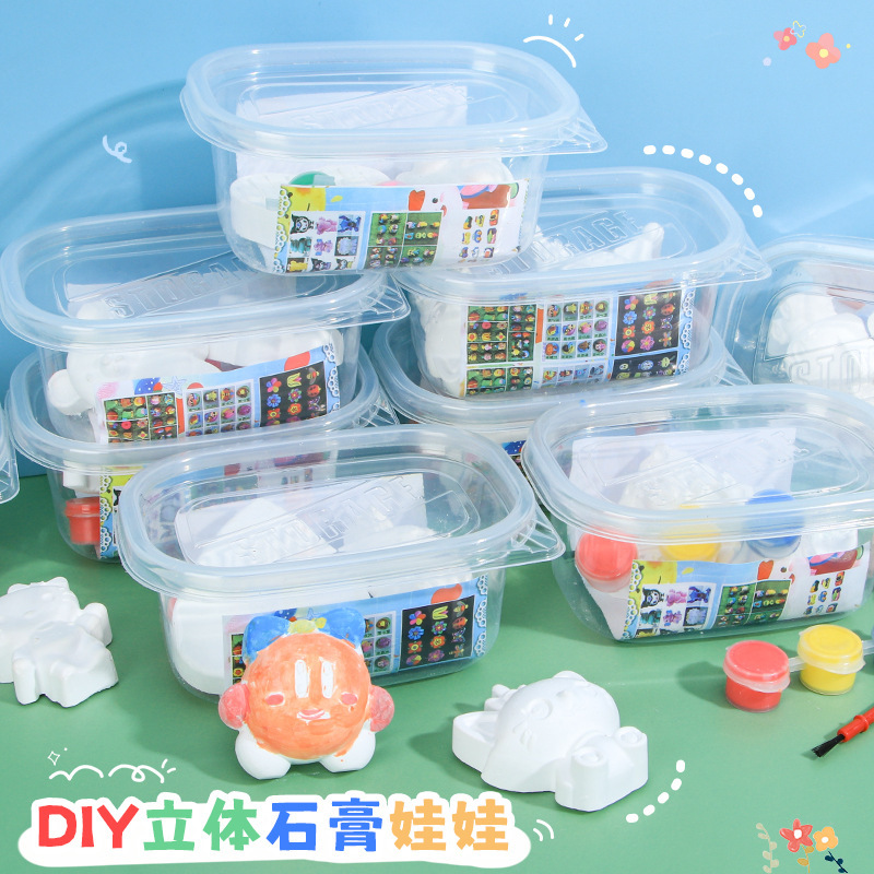 Creative kindergarten diy painting plaster doll stall White embryo student 3D 3D mini coloring mold wholesale