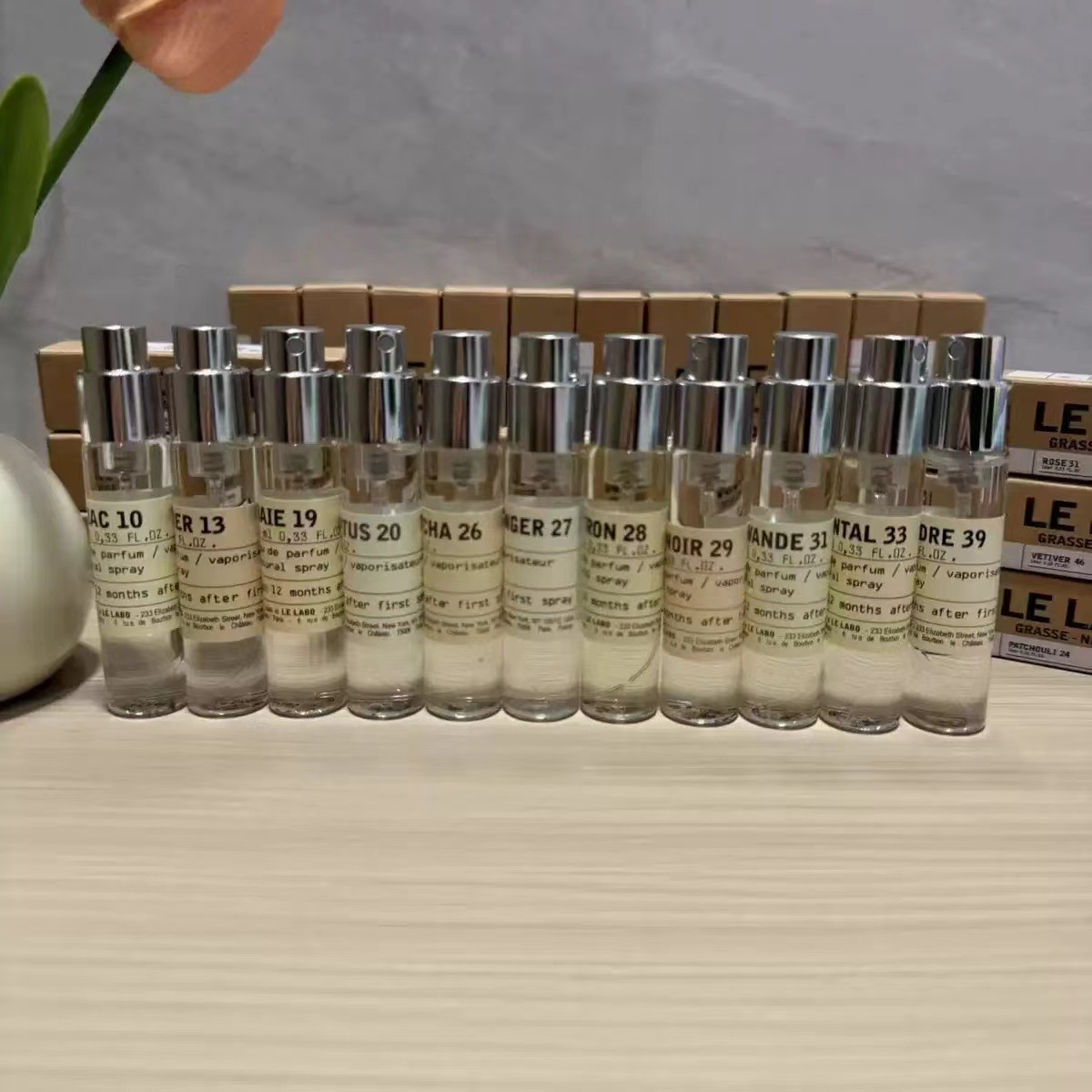 Laboratory Perfume Test Tube Samples 10ml No. 10, No. 13, No. 24, No. 26, No. 27, No. 28, No. 29, No. 31, No. 33, No. 46