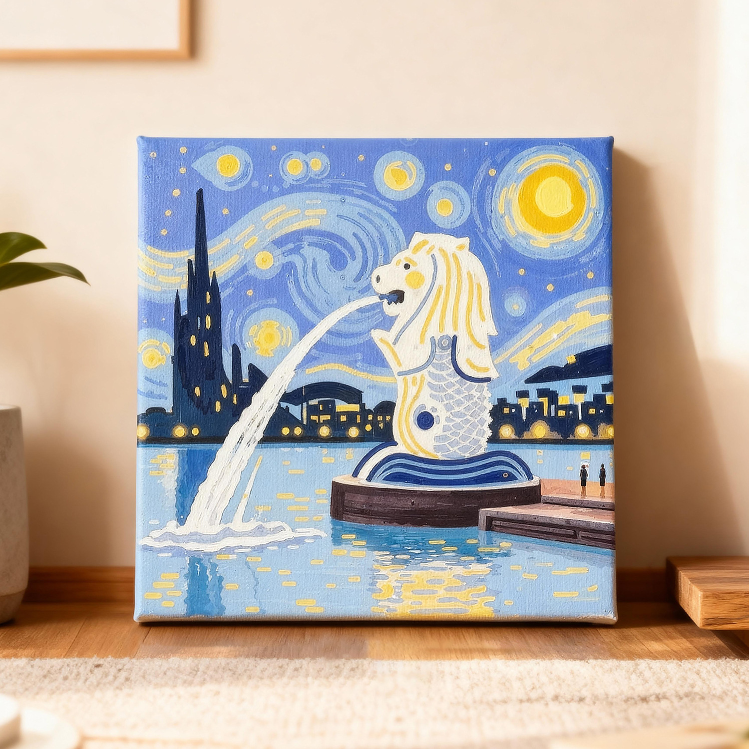 Transfronterizo nuevo mundo pinturas al óleo digital con marco diy acrílico rellenado a mano curar pinturas decorativas paisajísticas