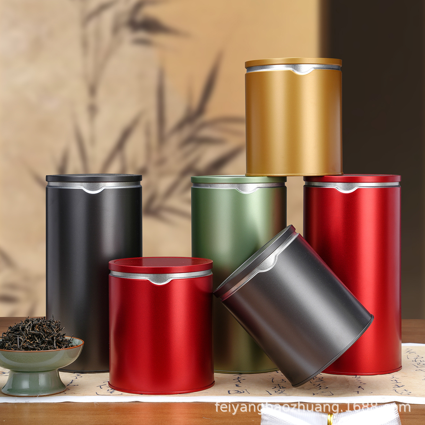 Tea Cans, Tin Cans, Tinplate Cans, Red and Green Tea Universal Packaging Cans, Empty Cans, Engraving Coffee Bean Packaging Cans Wholesale