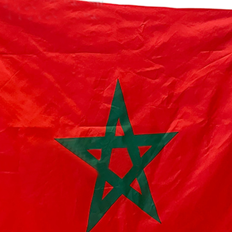 Bandera de la Copa del Mundo de tamaño completo Bandera Marroquí Elecciones al aire libre Celebración Bandera de poliéster Fabricante al por mayor