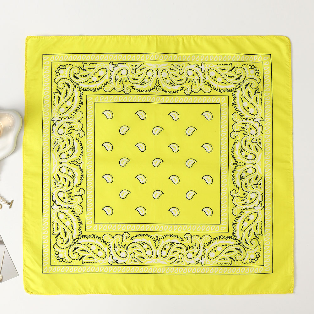 Bandana Cuadrada de Estampado Paisley 53cm de Poliéster para Deportes y Hip Hop