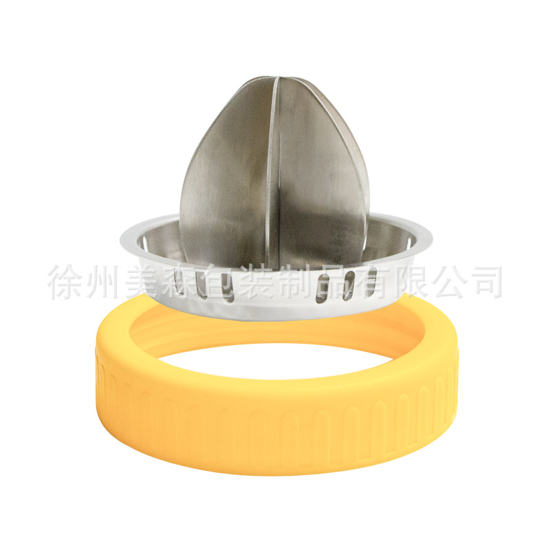 亚马逊新款304不锈钢分体梅森盖榨汁机手动榨汁机橙子柠檬挤压器