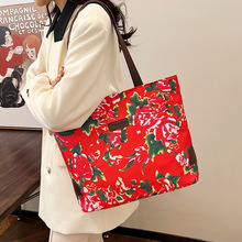 东北大容量时尚大花新款潮流女士斜挎包文艺国风印花单肩手提包包
