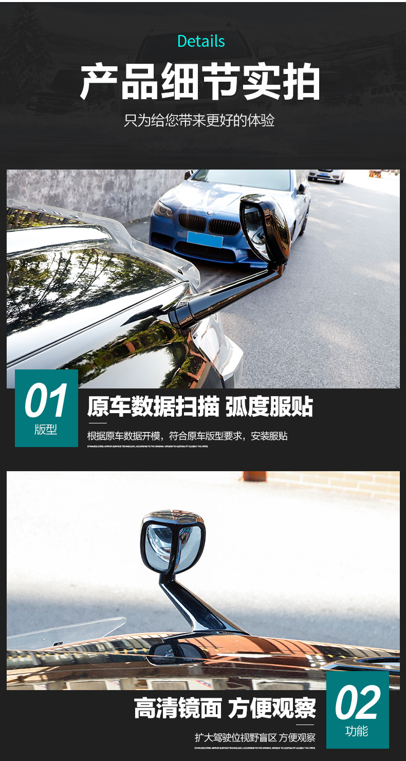 Dedicated to Toyota Prado domineering front fender sandboard mirror Rand Kuloze Lu Patrol rearview mirror modification