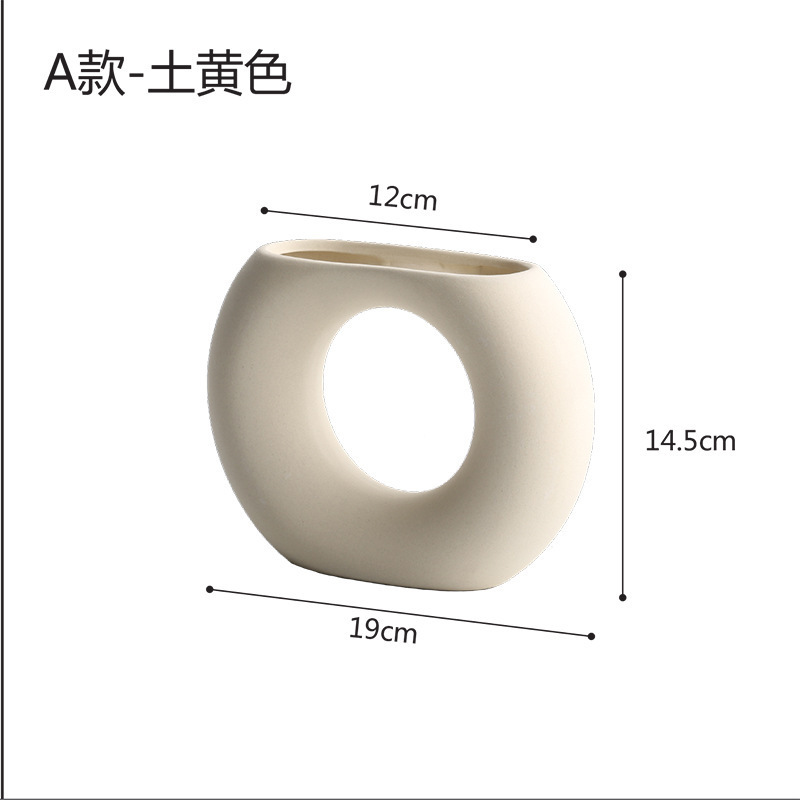 北欧素胚陶磁器花瓶置物現代シンプルなドライフラワー生け花器家庭客間民宿芸術装飾品|undefined