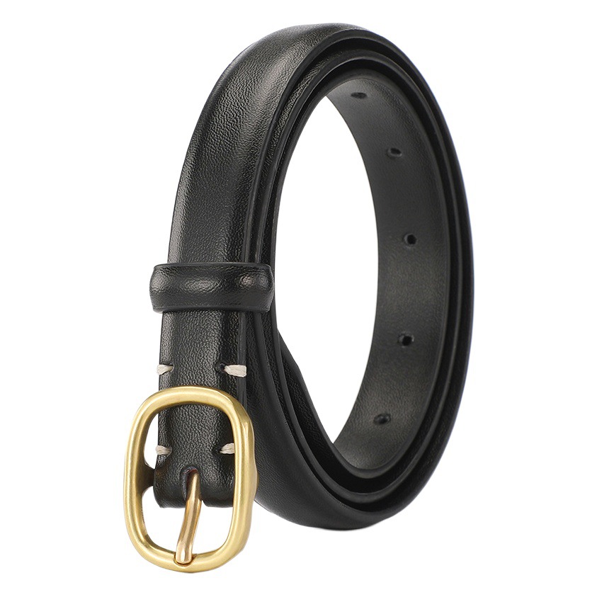 Cinturón de cuero genuino de las mujeres todo partido 2023 nuevo cinturón hebilla de las mujeres pequeño cinturón moda decorativa jeans falda