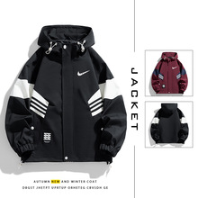 2024新款夹克男时尚潮男休闲外套连帽夹克收口袖潮流风外套青少年