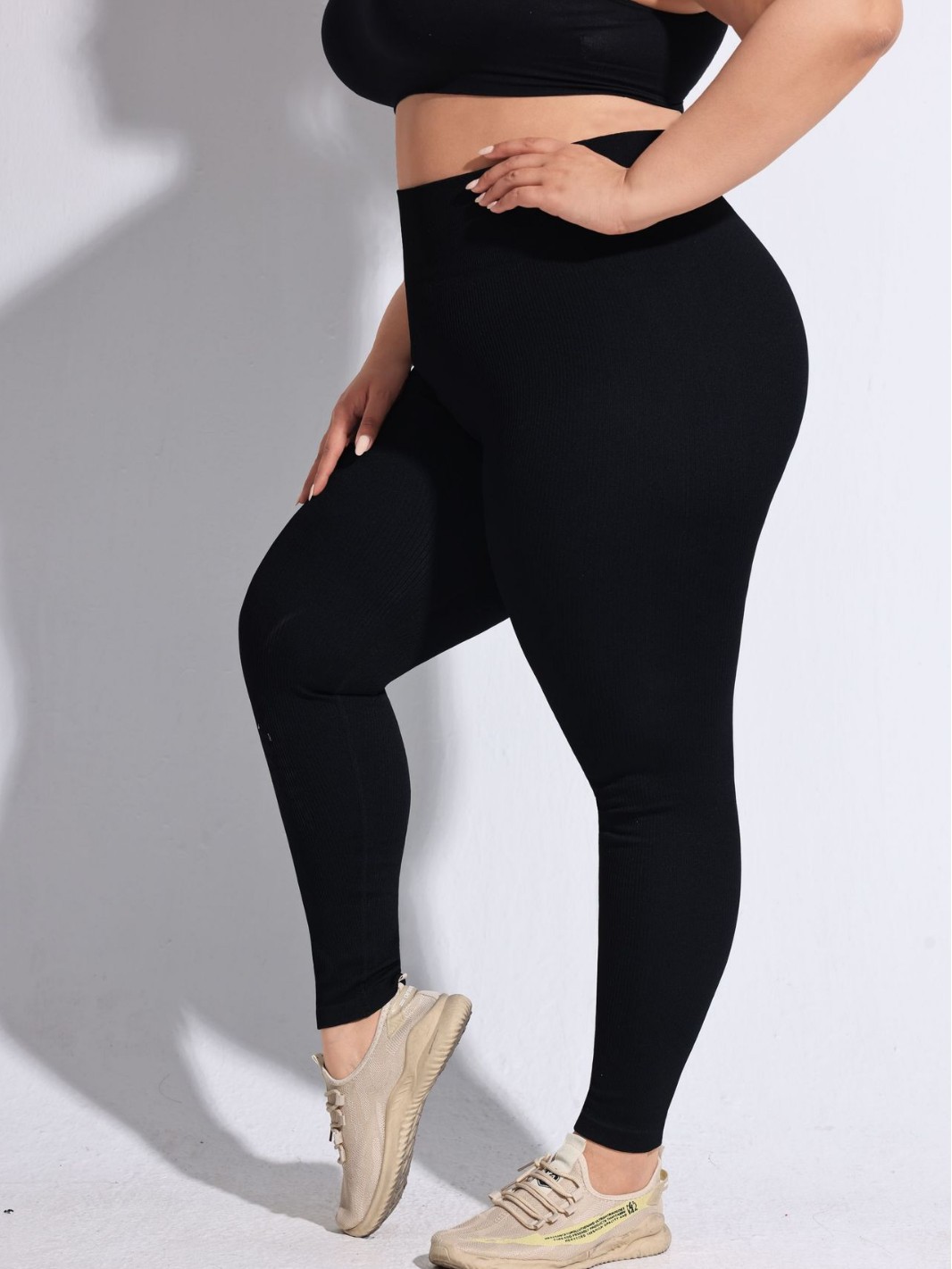 Pantalones de yoga de talla grande para mujer más grasa y polainas deportivas para correr, ejercicios de obesidad, pantalones sin costuras de cintura alta