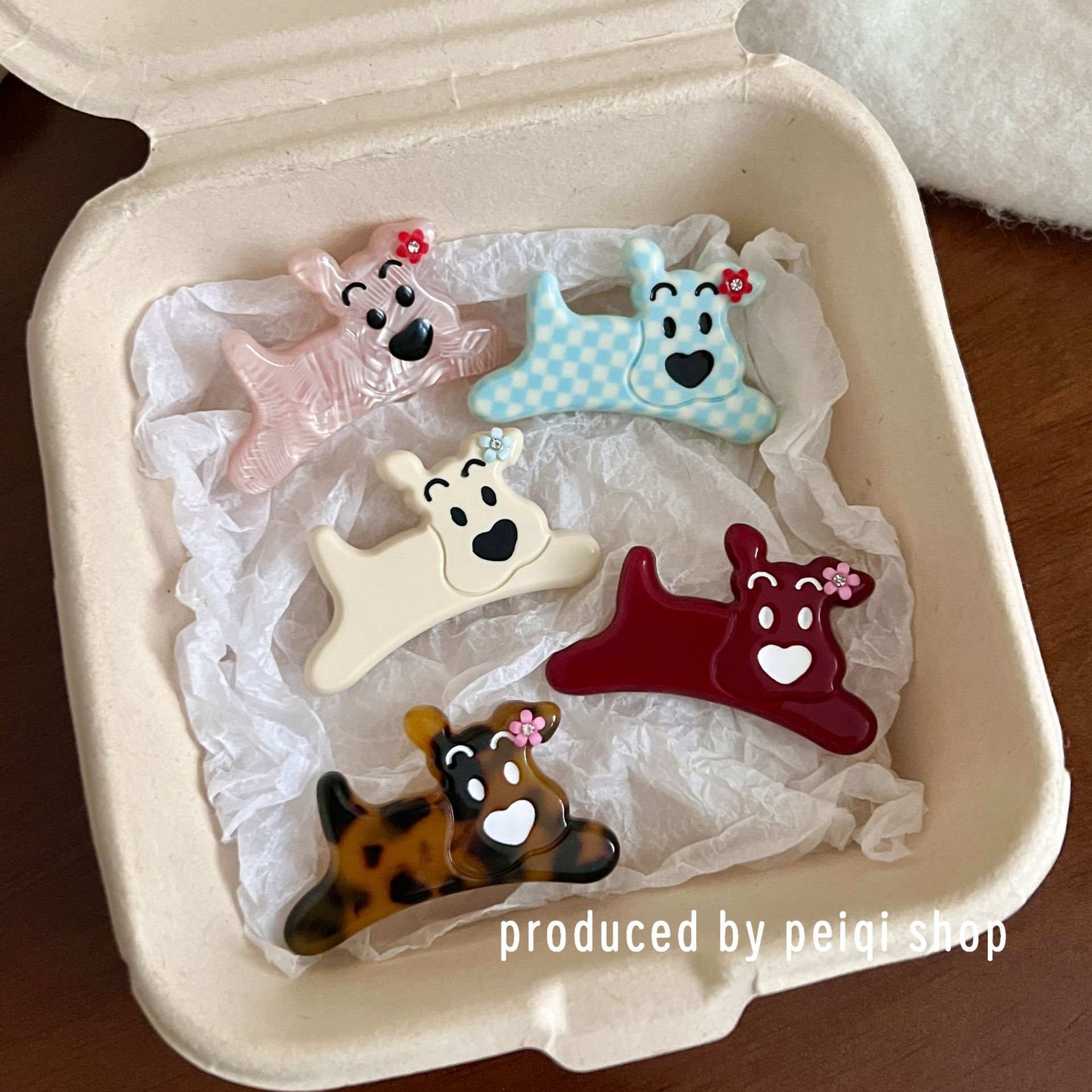 Ins Style Blogger's Same Style Haha Haha Puppy Hairpin Diamond Seamless Clip Bangs Clip Fashion Niche Hair Accessories