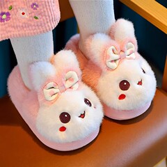 儿童冬季棉鞋卡通软底防滑中小童保暖毛毛绒包跟小宝宝男女棉拖鞋
