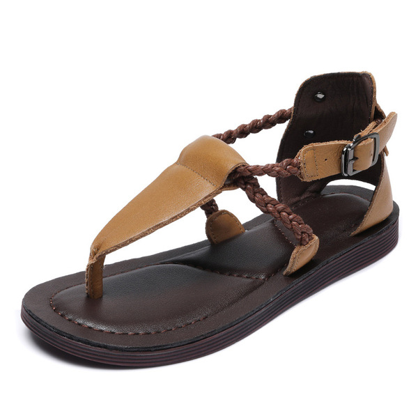 Fashionable sandals English style open toe flat