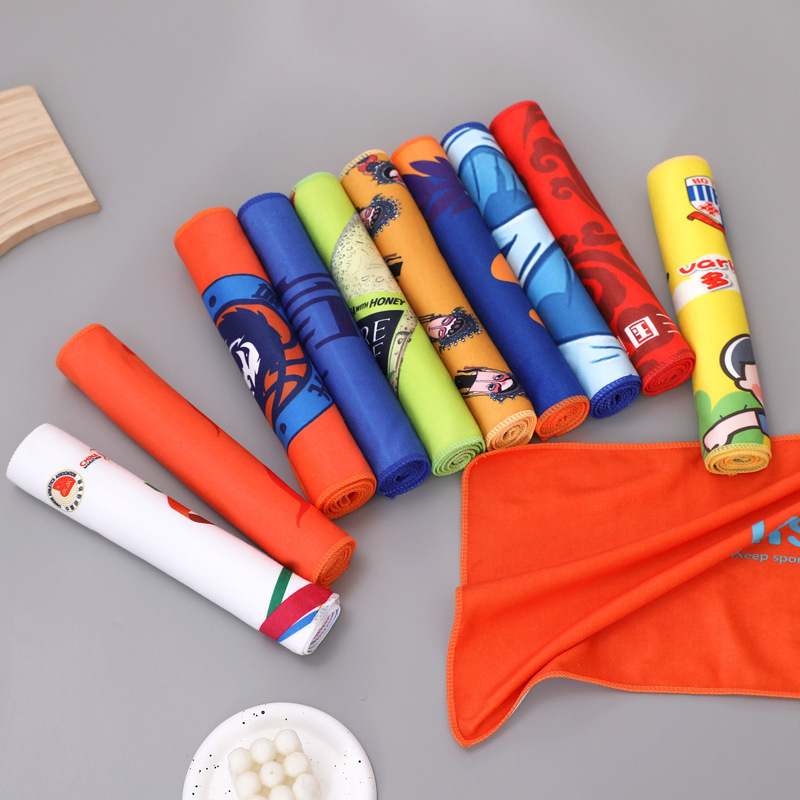 马拉松赛事专用速干运动巾瑜伽健身房吸水印花毛巾运动速干