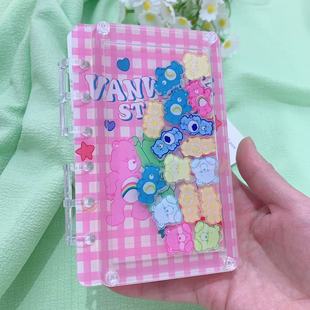 Notebook DIY Hand Ledger Creative Stationery A7 Spongebob 6-Hole Acrylic Quicksand Loose-Leaf Student Notebook