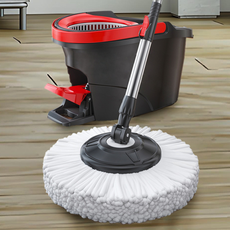 Rotating cross-border foot-operated mop bucket, rotating household mop, one-step cleaning triangular plate mop set