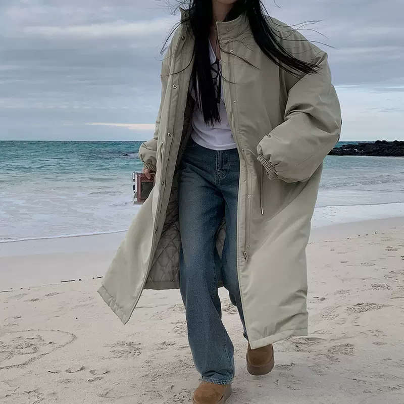 Winter keep warm jacket, Korean style, oversize, drawstring