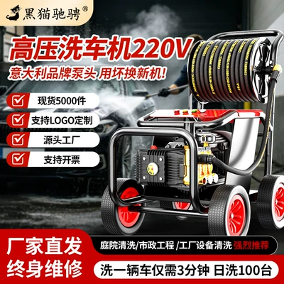 Black Cat Racing Variable Frequency Cleaning Machine 220V Commercial Car Wash Shop Car Wash High Pressure Water Gun Pump Super Supercharged Car Wash Machine