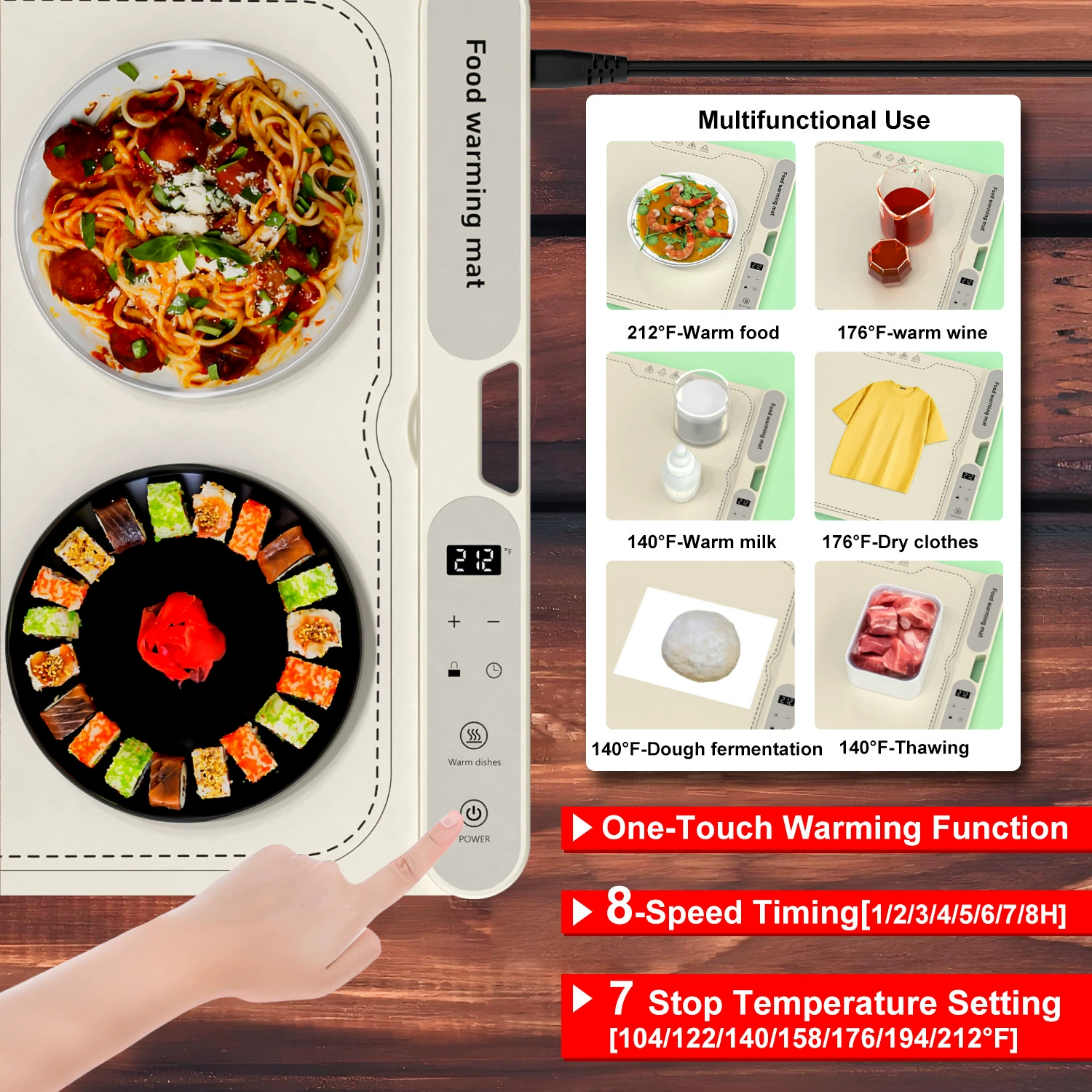 New cross-border food insulation board pad rollable warming cutting board pad multifunctional hot dish pad silicone food heating artifact