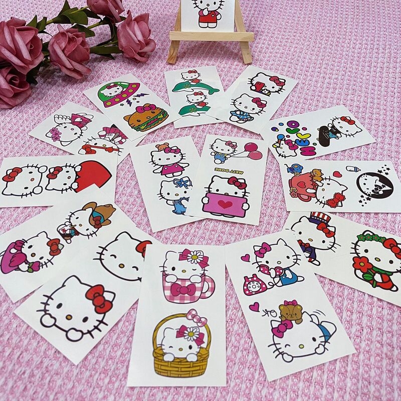 Culomi hellokitty Tattoo Sticker Cartoon Cute Girl Student Waterproof Lasting Hello Kitty Tattoo Sticker