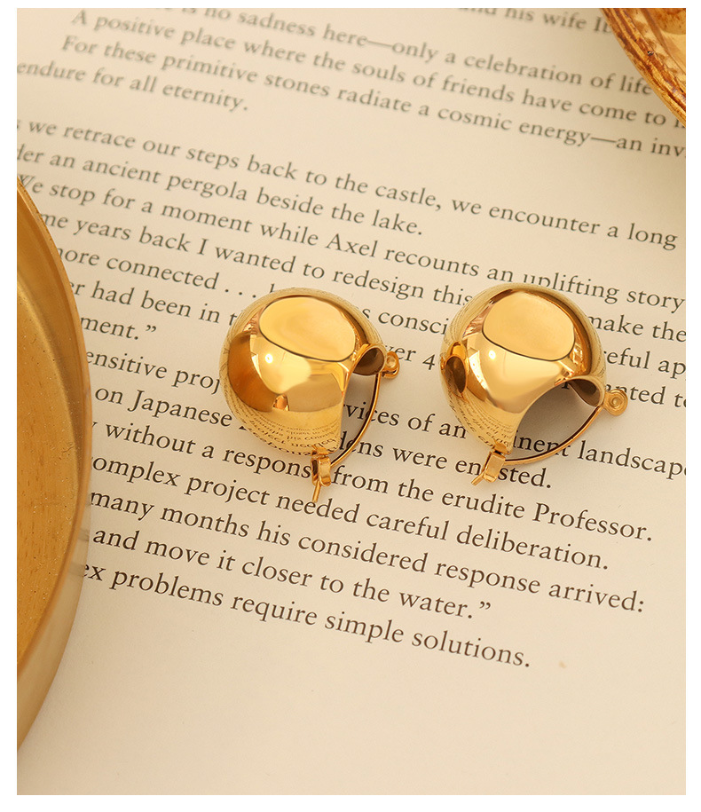 Autumn And Winter U-shaped Geometric Minimalist Winter Earrings Titanium Steel display picture 3