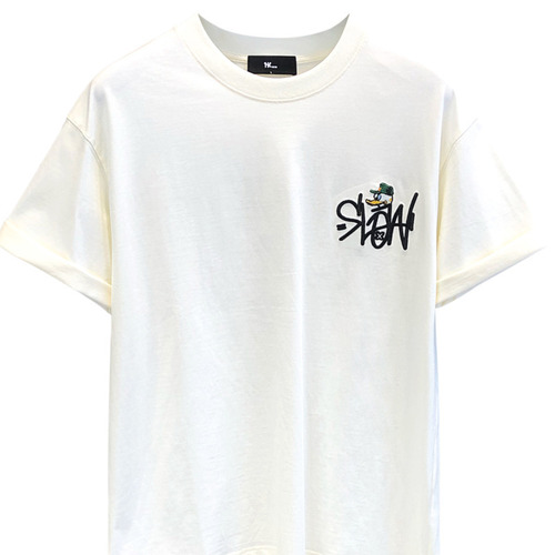 Cross-border American retro cartoon print short-sleeve t-shirt for men, loose drop shoulder five-sleeve high street fashion men's couple casual