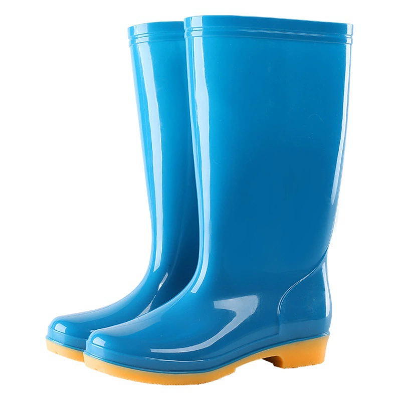 Женская непромокаемая обувь с говяжим сухожильем, Нескользящие рабочие сапоги для воды, кухонная Автомойка средней длины, длинная трубка, водонепроницаемая Рабочая теплая легкая резиновая обувь