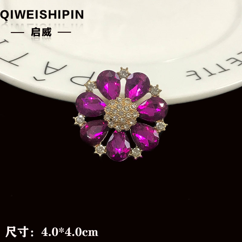 Qiwai の新しいガラスダイヤモンド象嵌ひまわりアクセサリーバッグ衣類車の装飾合金アクセサリー|undefined