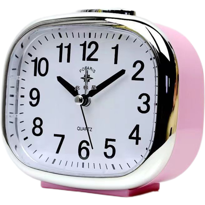 ZQ Mute Double Music Old Polaris Alarm Clock Student Desk Alarm Bedside Night Light Sleepy Big Font Bedroom Clock