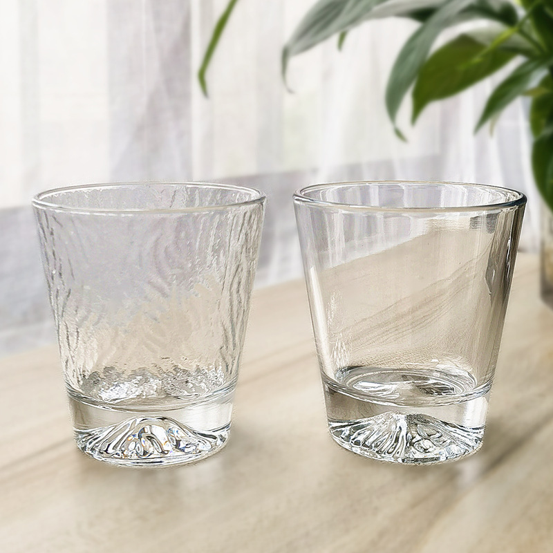 Japanese-style glass cup snow mountain cup transparent drinking cup high-end whiskey cup volcano cup printed gift