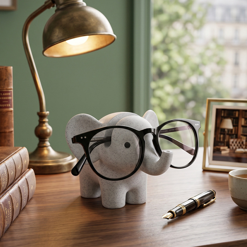 Cross-Border New Resin Statue Home Office Small Elephant Glasses Stand Desktop Decoration Craft