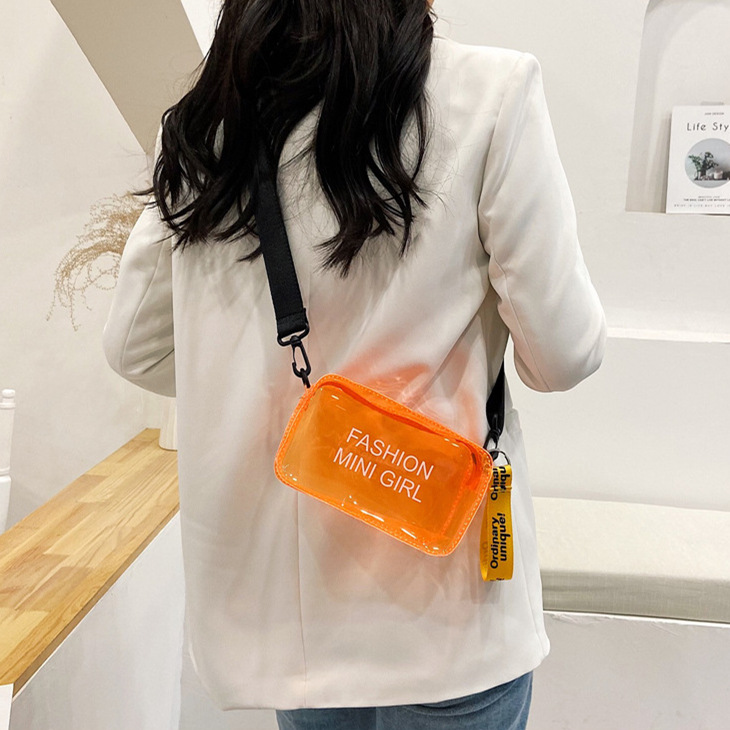 กระเป๋าใส่ของแบบใสสำหรับเดินทางกระเป๋าใส่อุปกรณ์อาบน้ำพกพาสำหรับผู้หญิงกระเป๋าสะพายไหล่คาดลำตัวขนาดเล็กกันน้ำได้กระเป๋าใส่โทรศัพท์มือถือขนาด7นิ้ว