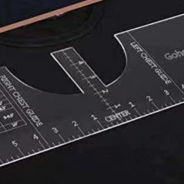 Guía de camiseta transfronteriza Regla de cuello redondo Herramienta de calibración Regla de coser Regla de alineación de centralización Herramienta de regla Regla de medida