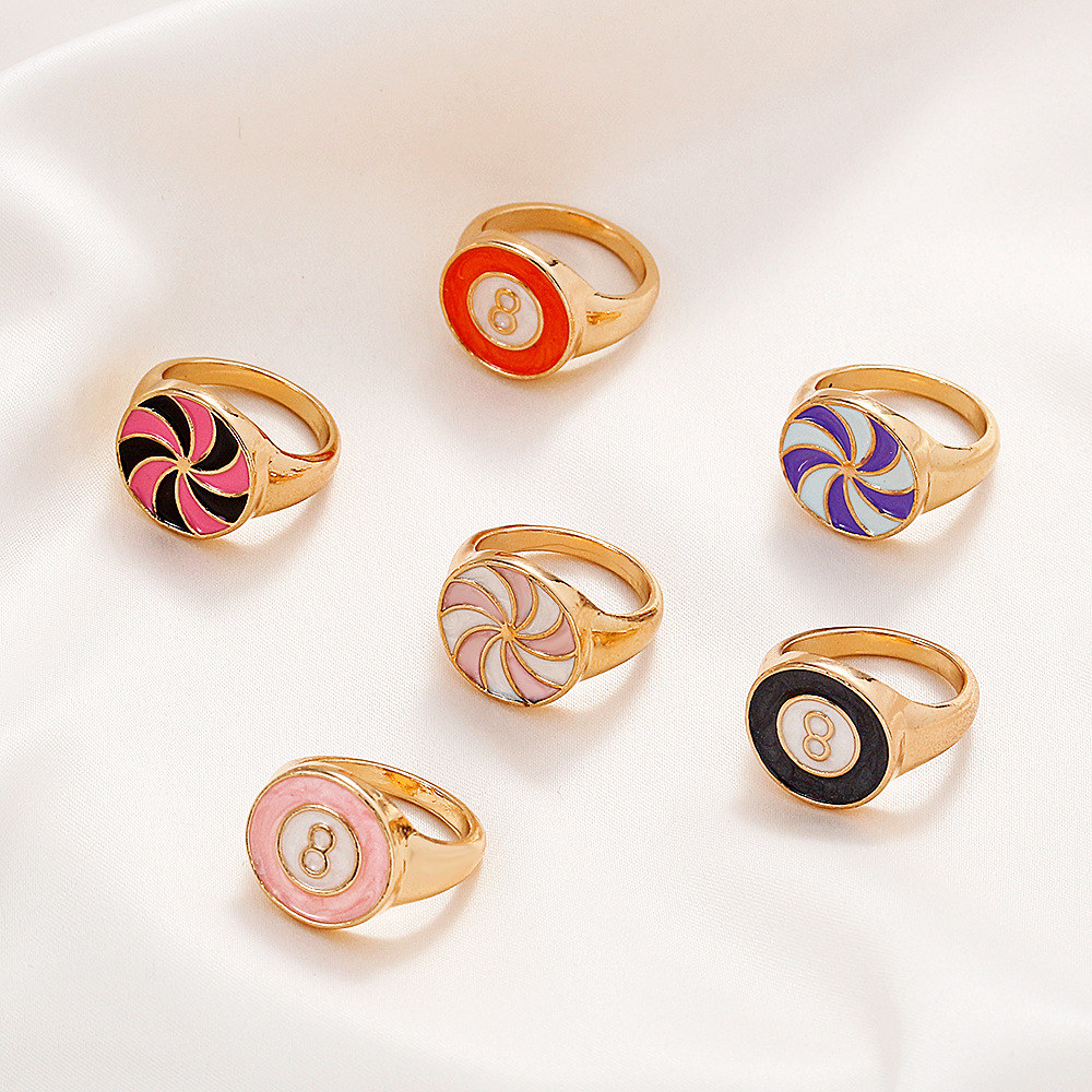 Großhandel Schmuck Geometrische Farbe Windmillring Ring Nihaojewelry display picture 3