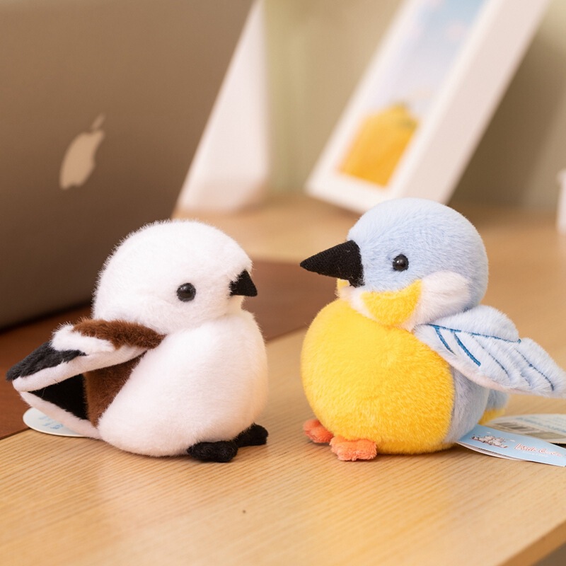 Simulated Bird Doll, Bluebird Plush Toy, Bird Series, Sound-Making Doll, Children's Birthday Gift, Small Animal
